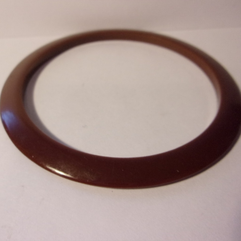 Vintage Brown Bakelite Space Bangle Bracelet